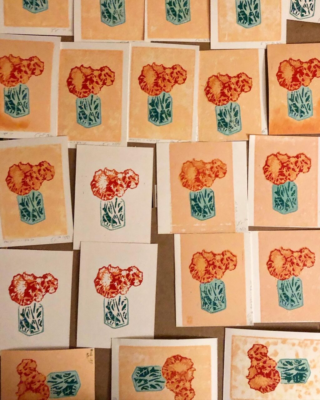 Hand-Carved Botanical Stamps